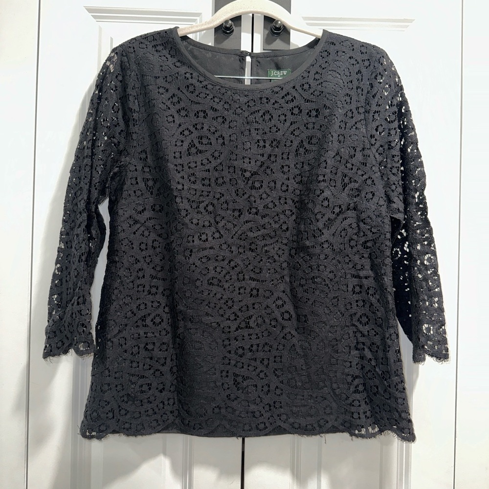 J Crew black lace top
